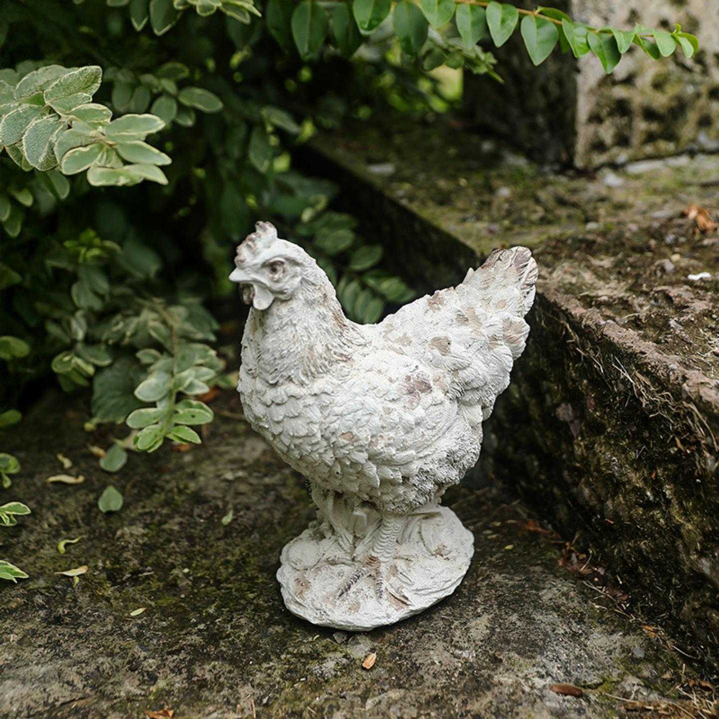 欧式仿真树脂动物复古节鸡摆件家居别墅门口园艺户外庭院装饰品