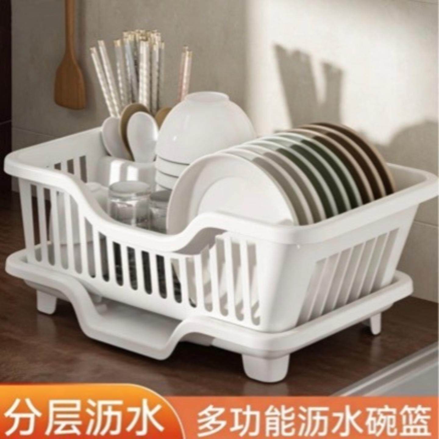 厨房碗筷勺置物架多功能收纳架水槽台面收纳筐碗筷整理盒沥水篮架