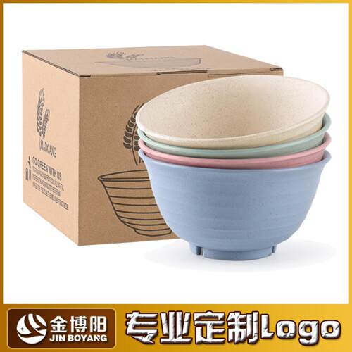 亚马逊小麦秸秆泡面碗套装家用大