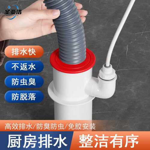 厨房下水管三通水槽排水三头通