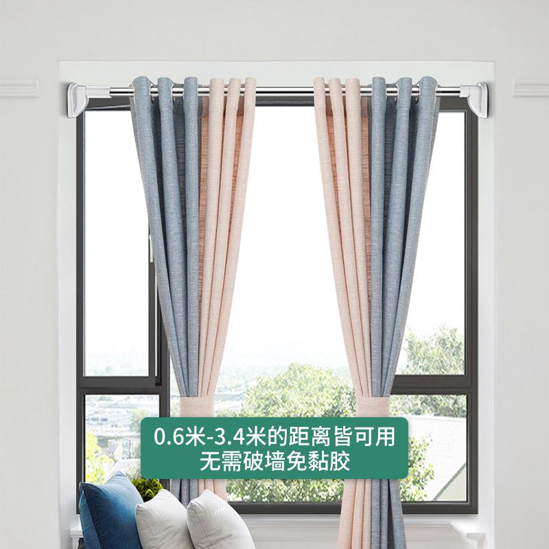 免打孔伸缩晾杆衣柜撑杆简易安衣浴装浴室室卫生间帘杆子卧窗帘杆