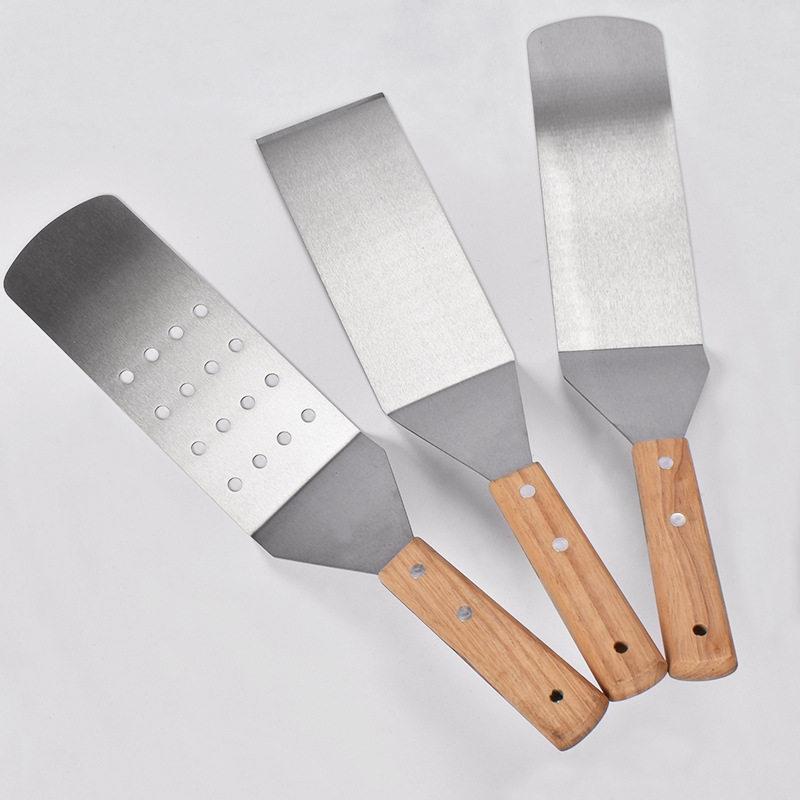 不锈钢料理铲铁板牛排铲铲刀披萨生煎手抓烧饼工具长313铲漏煎饼
