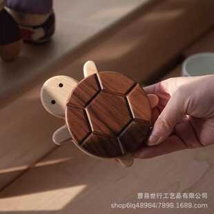 现货热卖胡桃木乌龟杯垫可爱造型隔热垫木质茶杯垫防烫餐桌隔热垫