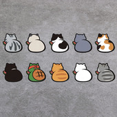 吃瓜喵喵电动车贴纸搞笑个性 饰 创意电瓶摩托车反光防水猫猫汽车装