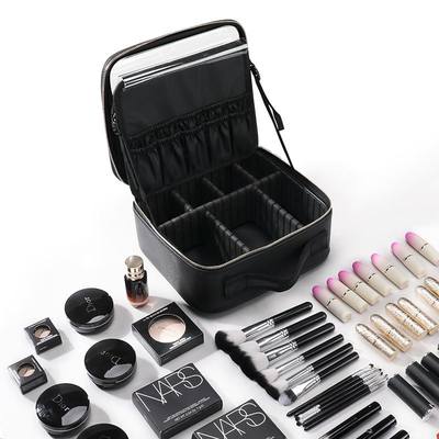 NICELAND带全屏镜子化妆包便携女化妆箱手提大容量化妆品收纳包盒