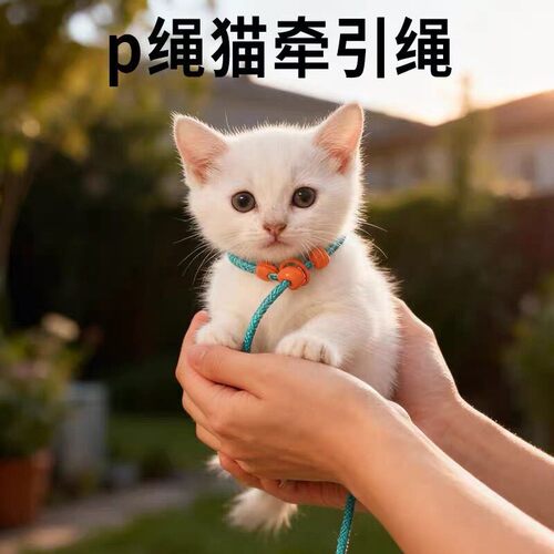 猫咪牵引绳p绳防挣脱外出专用出门溜猫可调节宠物专用幼猫幼犬