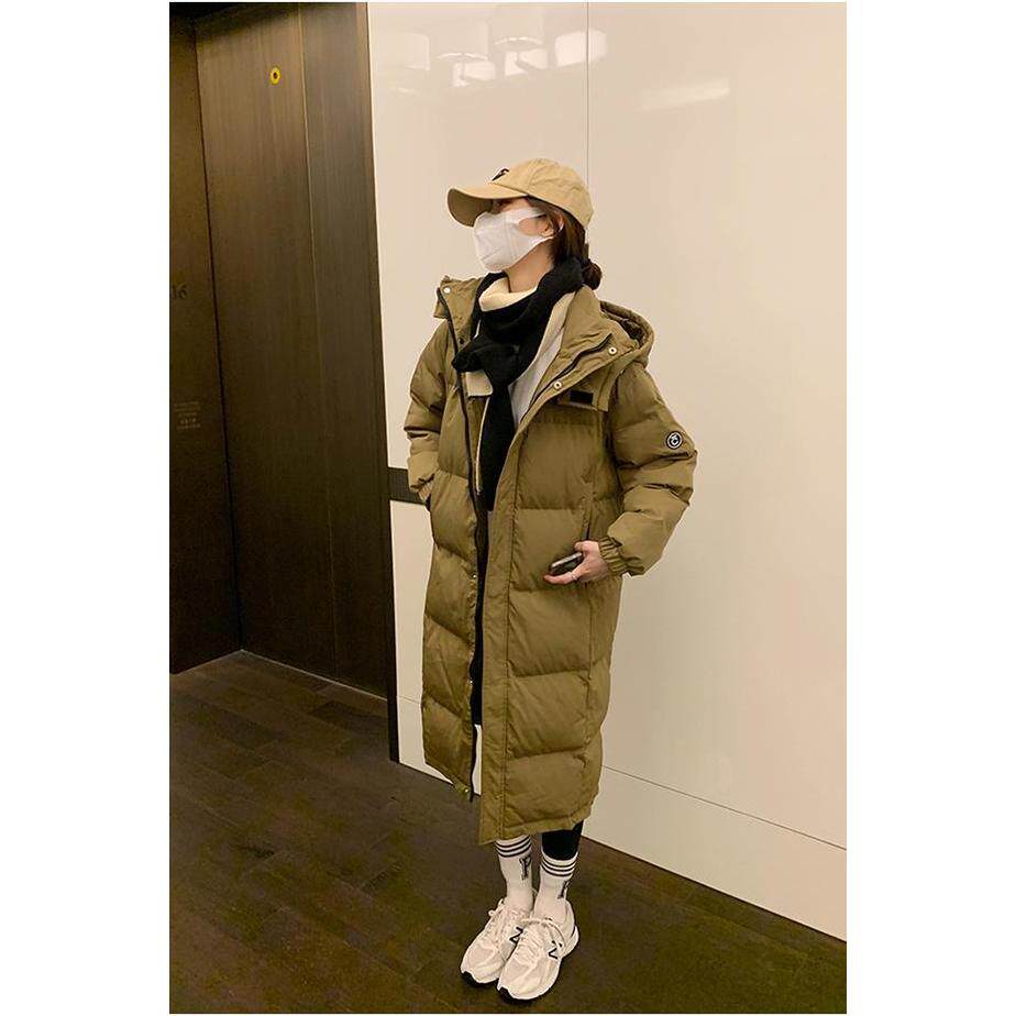 实拍 羽绒服女冬季长款过膝韩版宽松学院风加厚ins休闲棉衣棉服
