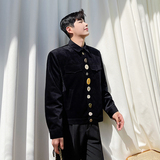 2024秋ins秀款灯芯绒异形扣新中式改良中山装短款夹克W0279P120，男装夹克，电商C219