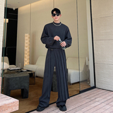 23秋秀款设计师韩版圆领开衫西装西裤马面裙三件套装W0617P215，男装休闲套装，电商C219