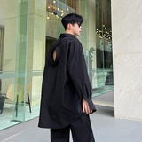 春夏设计师韩版休闲解构双领镂空百搭衬衫两色男女C0584P75，男装衬衫，电商C219