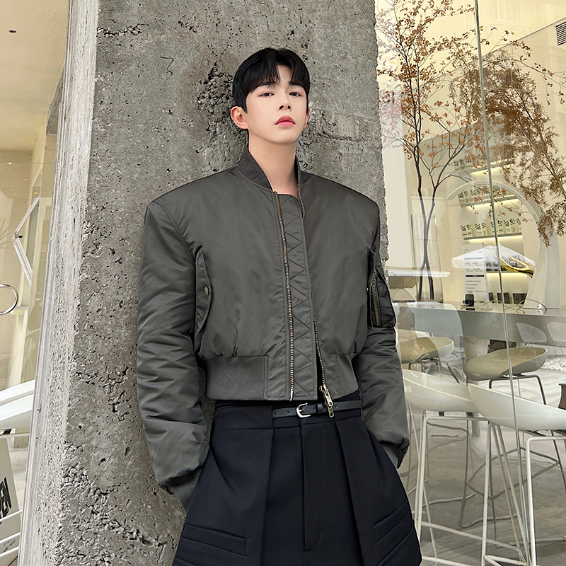 冬款军绿百搭短款机能加厚机车棉衣夹克外套两色W0539P130，男装夹克，电商C219