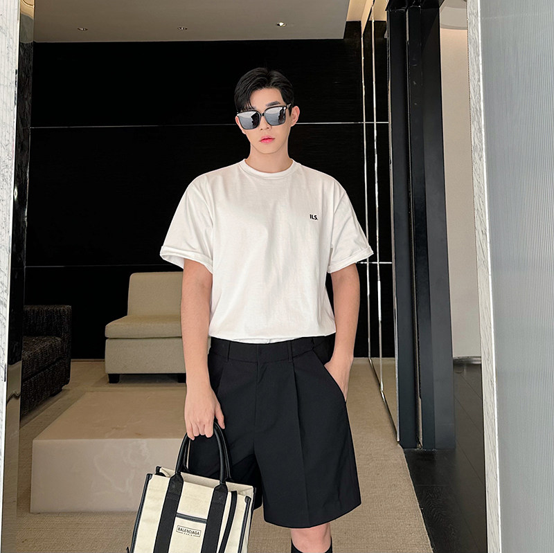 24ss原创设计重磅纯棉百搭字母印花针织短袖体恤T0704P80，男装T恤，电商C219