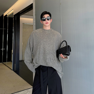 24秋冬韩版老钱宽松廓形oversize百搭条纹针织长袖打底T0713 P80图片