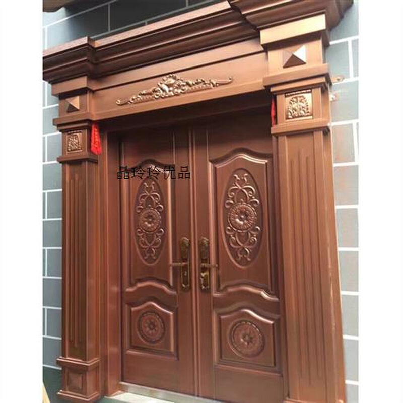 新品厂促促入户合金农村对双开门铜门自建房锌防盗乡村仿开别墅品