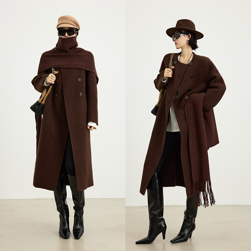 十三粥 爱丁堡日记 美利奴绵羊毛大衣女冬宽松遮肉挺阔有型保暖,女装/女士精品,毛呢外套,淘宝优惠券,粉丝福利购,淘宝优惠卷