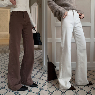 十三粥 长腿方程 简约微喇高腰牛仔长裤女秋冬通勤实穿时尚百搭