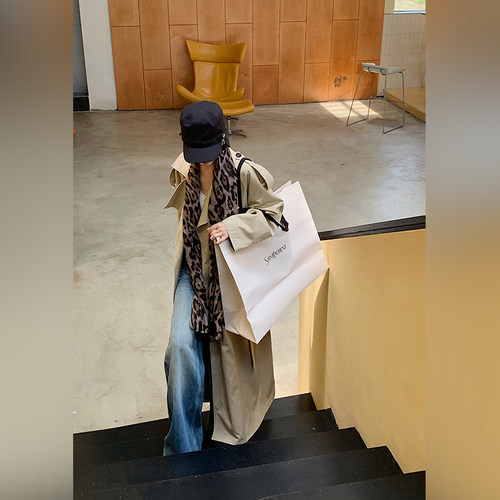 十三粥 率性 莱赛尔韩版经典宽松风衣女时尚百搭早秋通勤长款显瘦