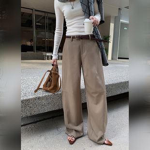 2025冬新款 十三粥 显瘦宽松质感休闲裤 高级百搭高腰阔腿裤 女 留影