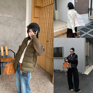 拼接针织保暖羽绒服外套女 95白鸭绒时髦显瘦修身 十三粥 热能矩阵