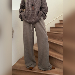 宽松显瘦亲肤百搭慵懒风长裤 十三粥 女冬季 莱赛尔垂感直筒裤 垂柔