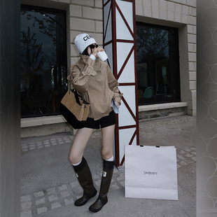 十三粥 ac味道 酷飒时髦高级感外套女秋宽松显瘦通勤百搭短款风衣