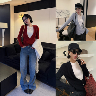 十三粥 重叠 绵羊毛简约假两件上衣女秋冬通勤百搭柔软亲肤舒适