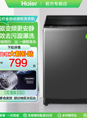 海尔洗衣机全自动家用波轮10公斤直驱一级官方正品EB100B32Mate1