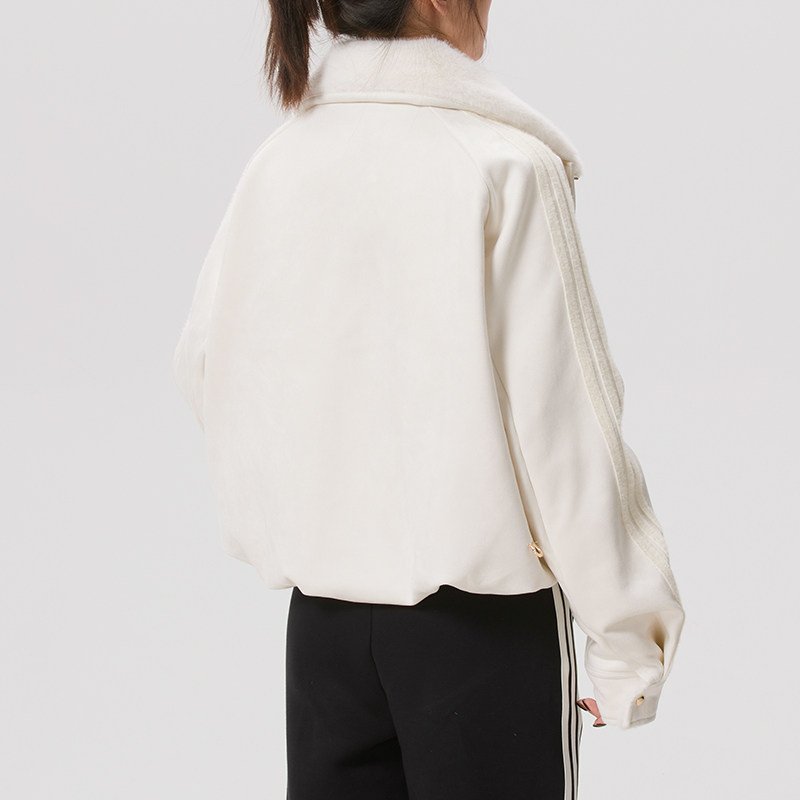 阿迪达斯（adidas） 女装 春夏新款运动服针织夹克毛绒舒适外套女