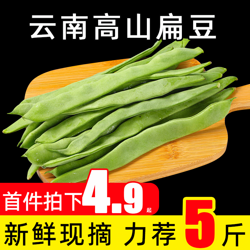 云南青扁豆角新鲜豆角当季四季豆角农家自种芸豆蔬菜筋豆5斤整箱