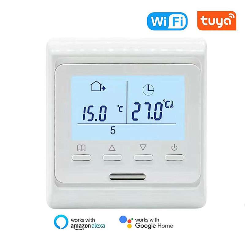 厂家供应智能WIFI电地暖温控器水暖带联动带编程采暖锅炉温控面板