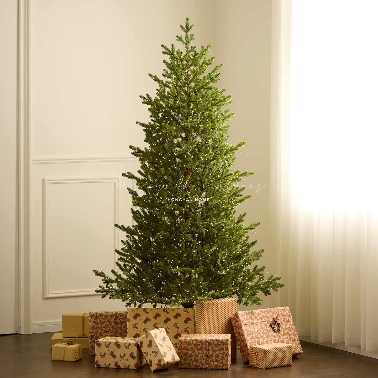 泓瀚圣诞树纯pe便携折叠自动树