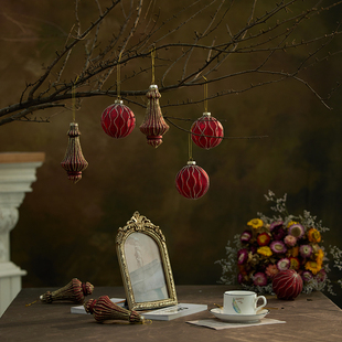 圣诞节装 饰品玻璃圣诞球吊饰异形手绘彩球挂件商场橱窗布置道具