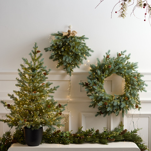 韩系ins风圣诞节装 饰家用圣诞树桌面摆件圣诞节场景布置高档花环