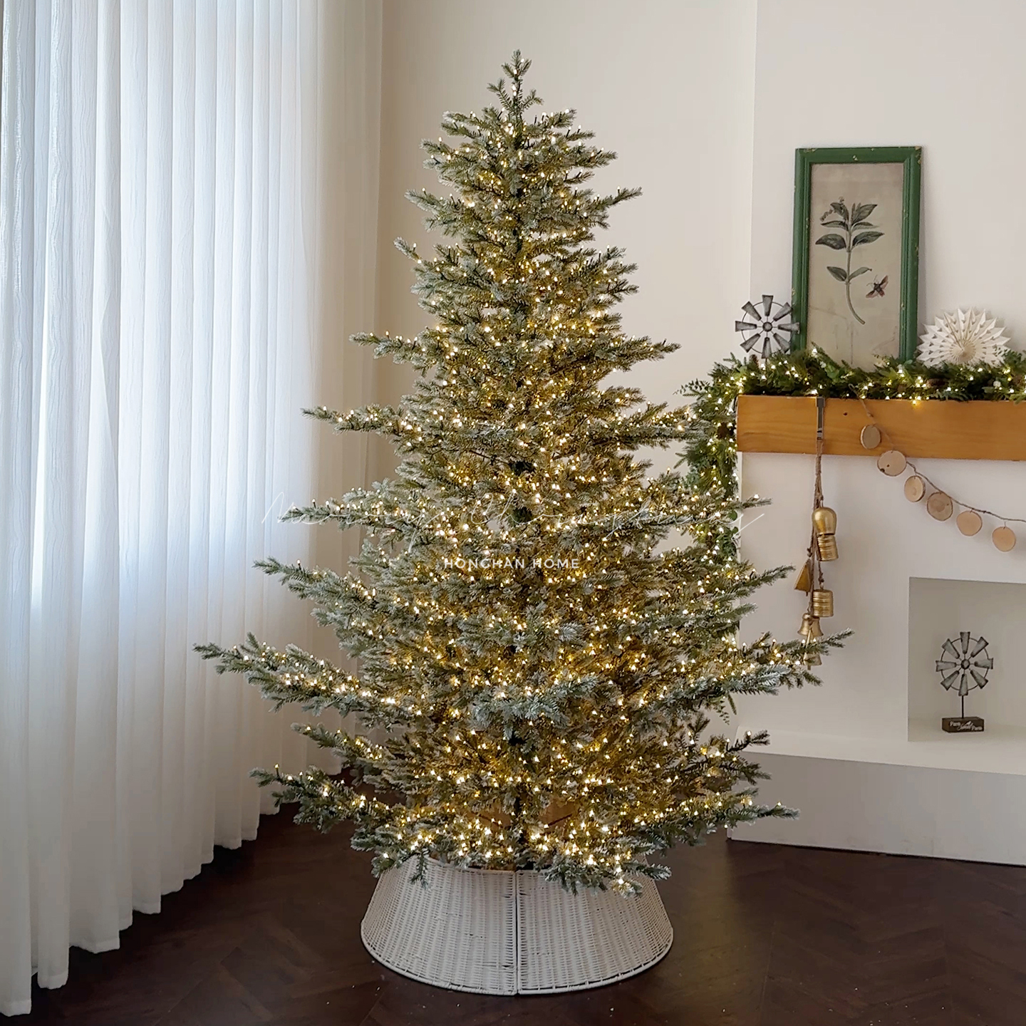 泓瀚旋转圣诞树自带闪泡灯