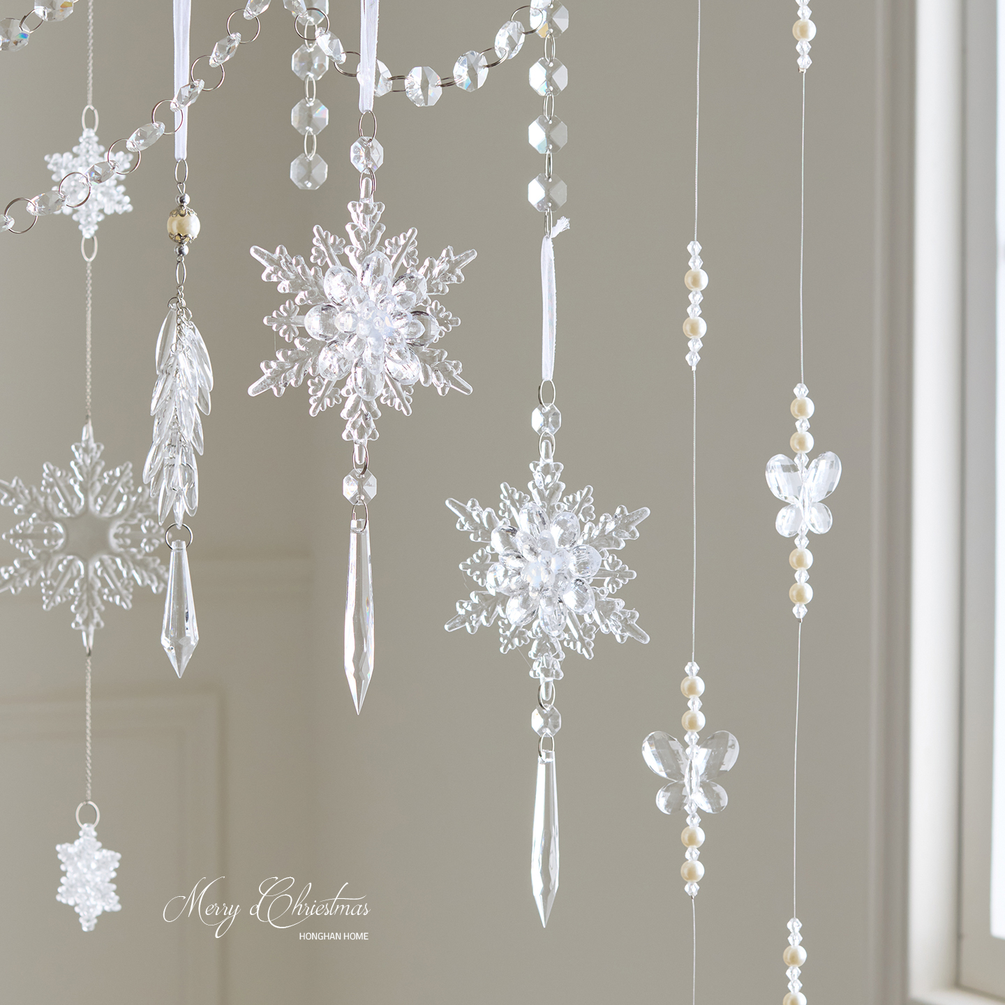 雪花片冰凌吊坠圣诞树装饰品