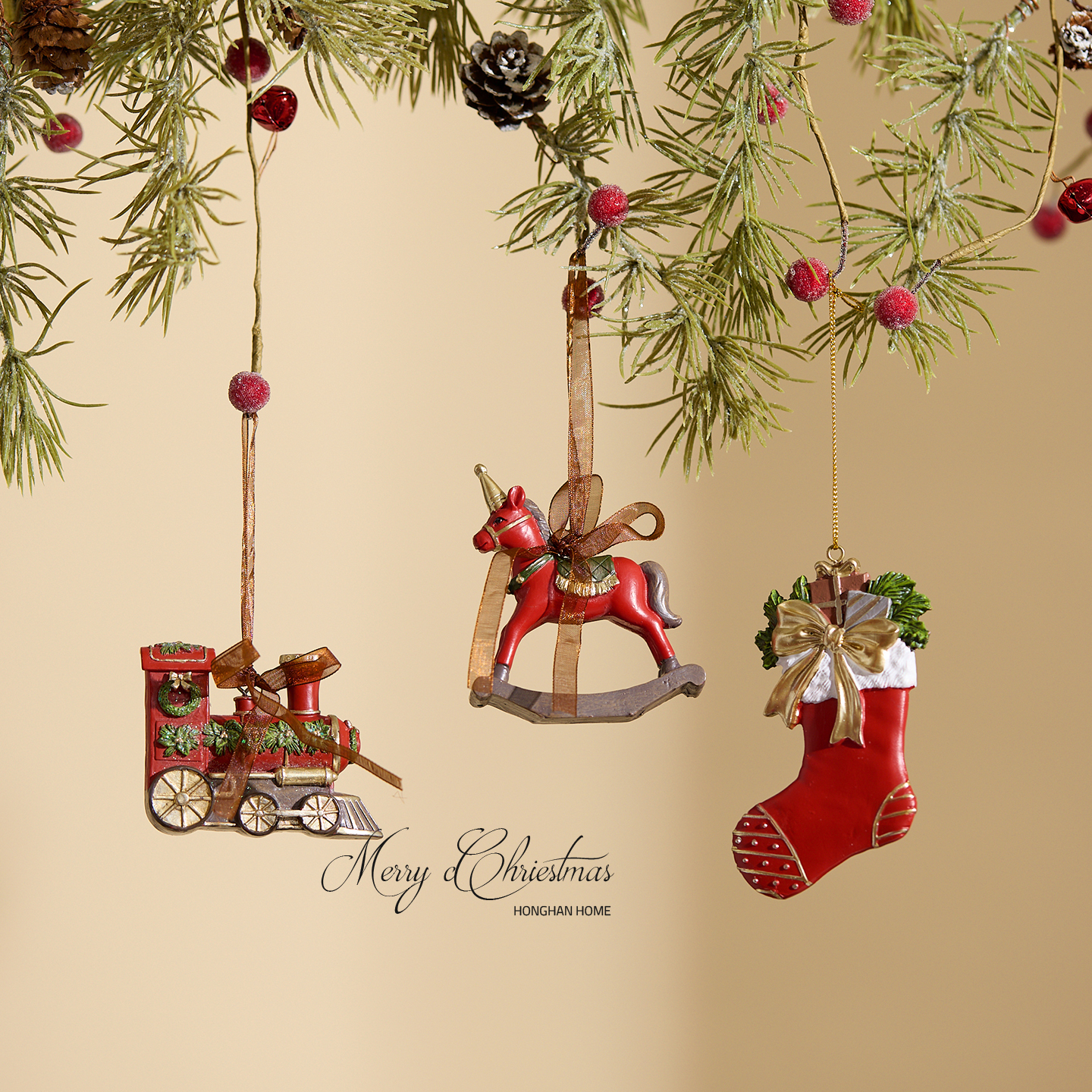 泓瀚圣诞装饰品出口欧美复古挂件