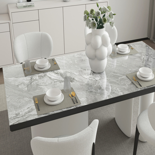 北欧轻奢大理石茶几桌垫免洗防油防水pvc客厅餐桌布软玻璃高级感