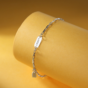 纯银手链女韩版 森系闺蜜送礼物潮 字母LUCKY手串气质手饰简约时尚