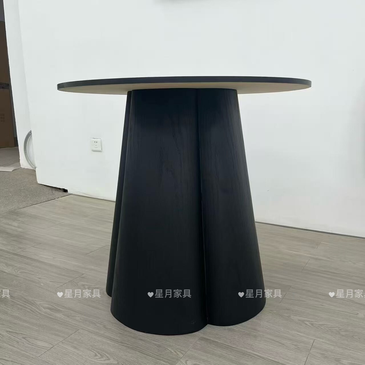 实木圆桌腿大理石餐桌脚支架奢石圆桌脚轻奢中古风餐桌腿家用圆桌