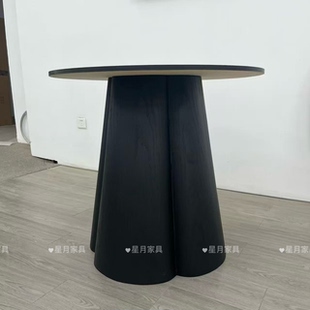 实木圆桌腿大理石餐桌脚支架奢石圆桌脚轻奢中古风餐桌腿家用圆桌