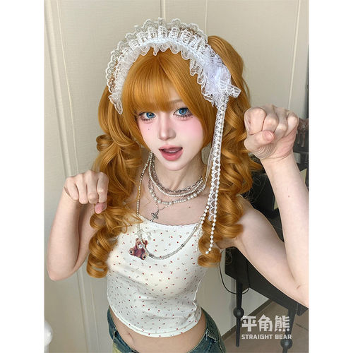 法式复古doll感抓夹双马尾jk头套