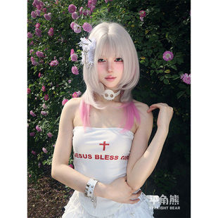 平角熊假发女长发网红Lolita『樱落公主』异次元漫感高层次jk头套