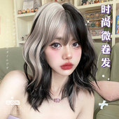 平角熊假发女中卷发时尚 挑染水纹卷假发套日常Lolita可爱JK全头套