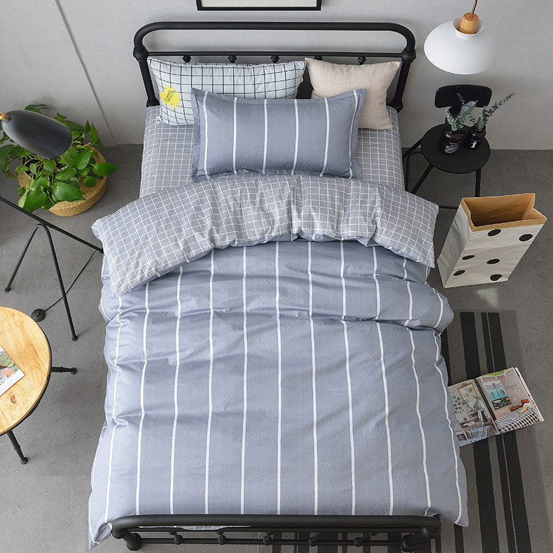 纯棉学生宿舍三h件套床上用品全套单人床全棉床单被套被子套装六