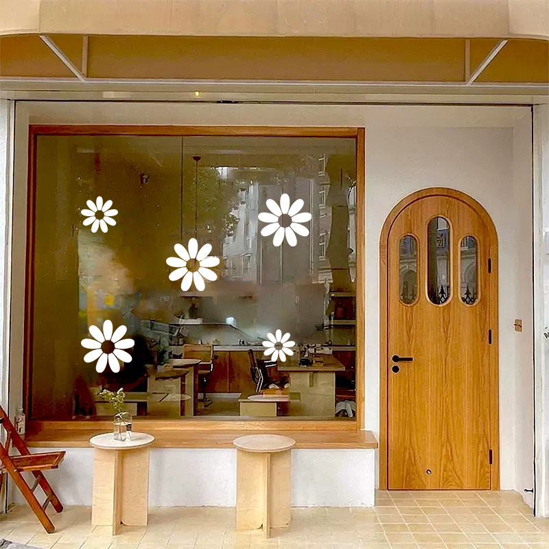 小花朵图案贴纸美甲美睫店美容院奶茶服装店铺橱窗玻璃门装饰防撞,家居饰品,软装墙贴,淘宝优惠券,粉丝福利购,淘宝优惠卷