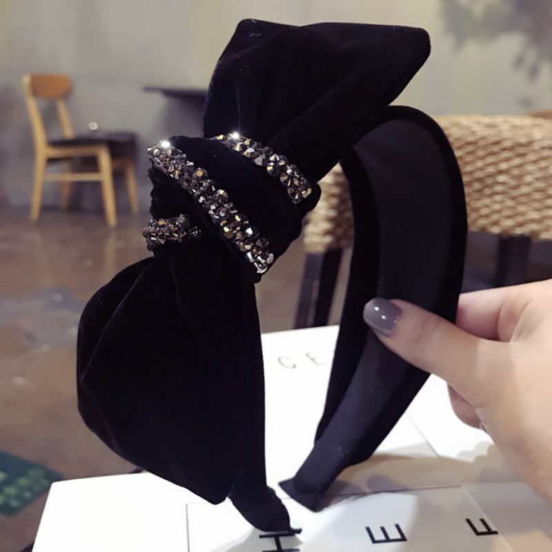 新款绒布超闪发箍精品大蝴蝶结