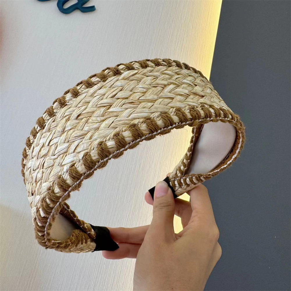 百搭宽边编织发箍高级头箍发饰气质新款发卡包边草编头饰女