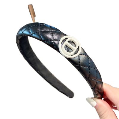 高级感复古轻奢皮革头箍发卡