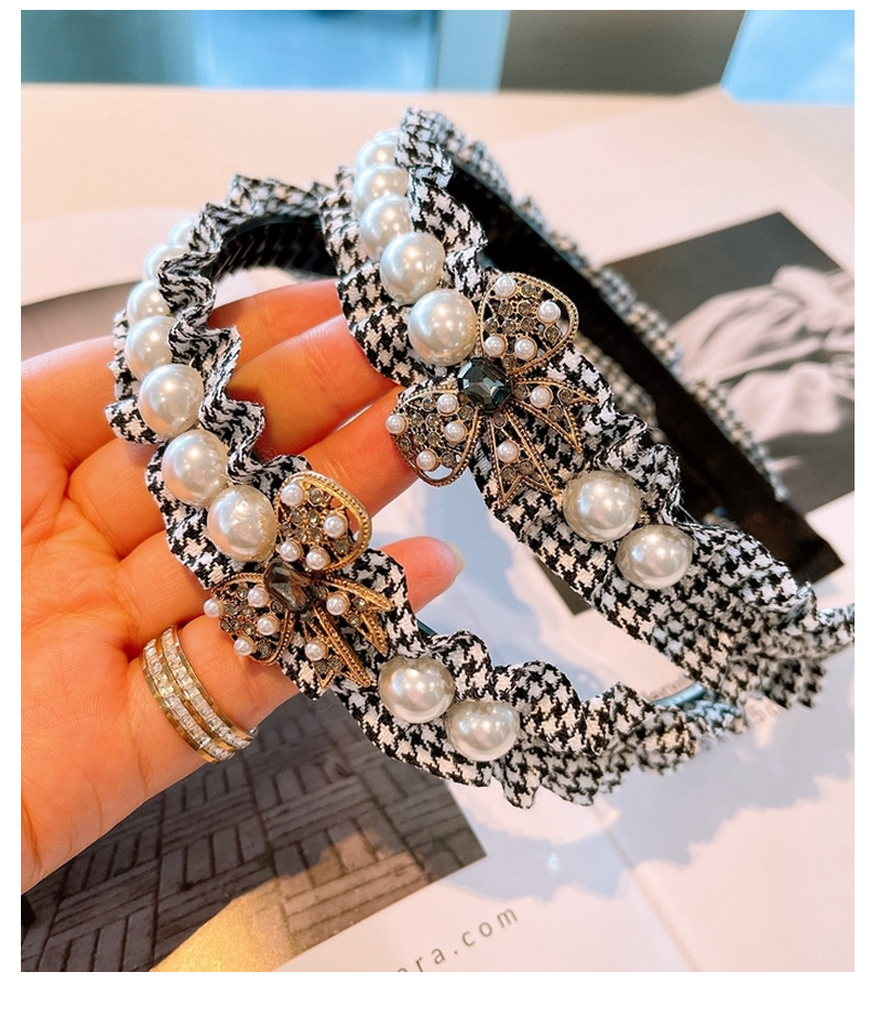 小香风网红新款发箍细边名媛珍珠