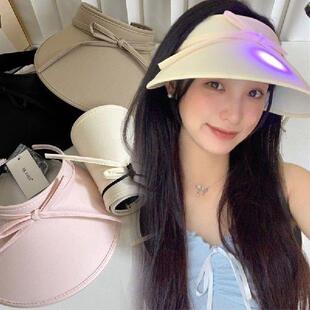 Korean Summer Tie Bow Empty Top Hat For Women Beach Wide